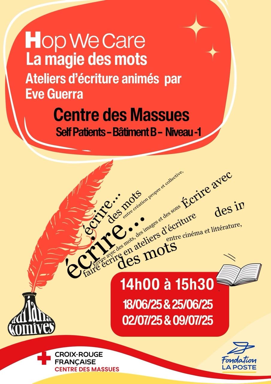 Affiche Atelier d’écriture — Centre des Massues
