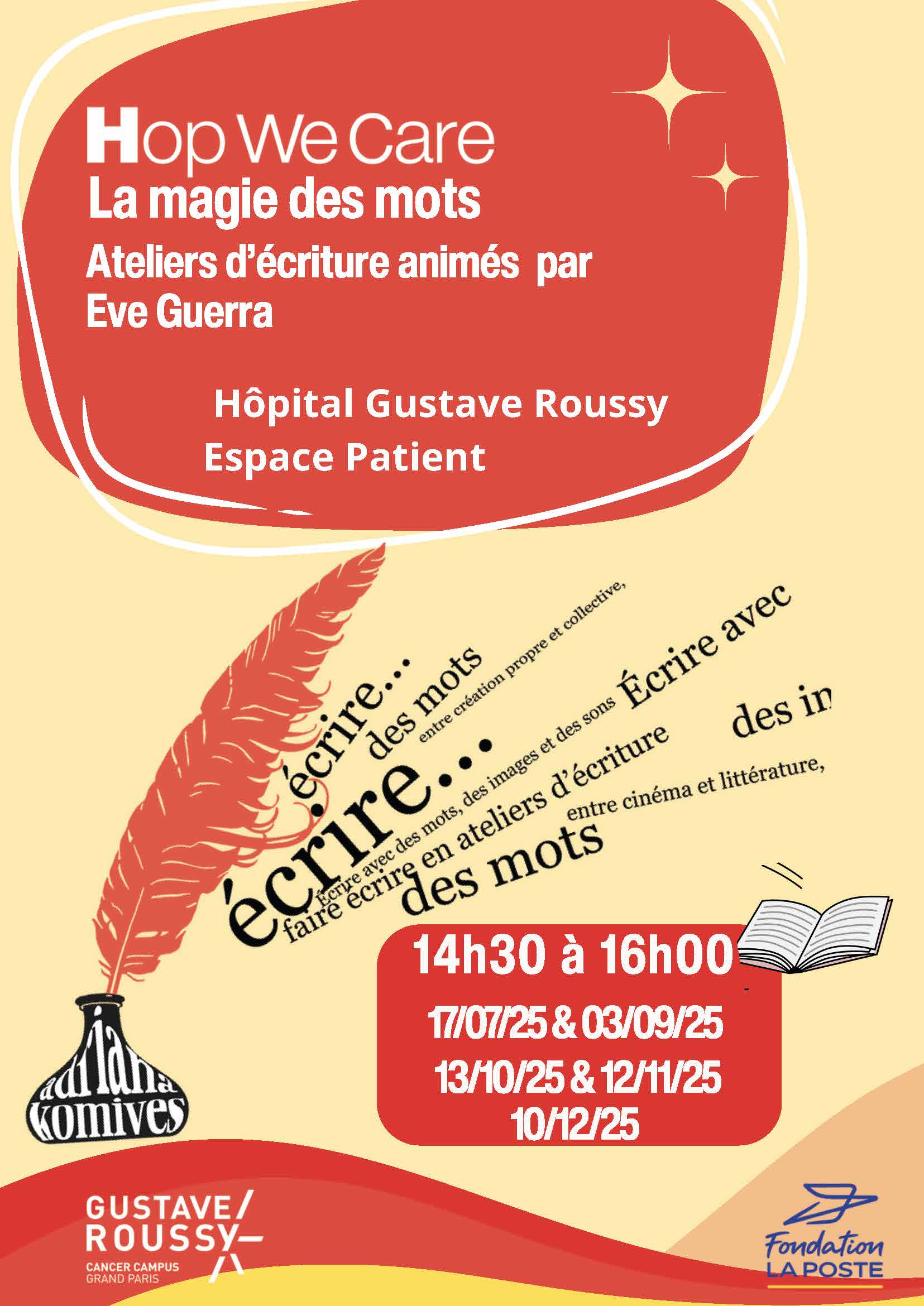 Affiche Atelier d’écriture — Gustave Roussy