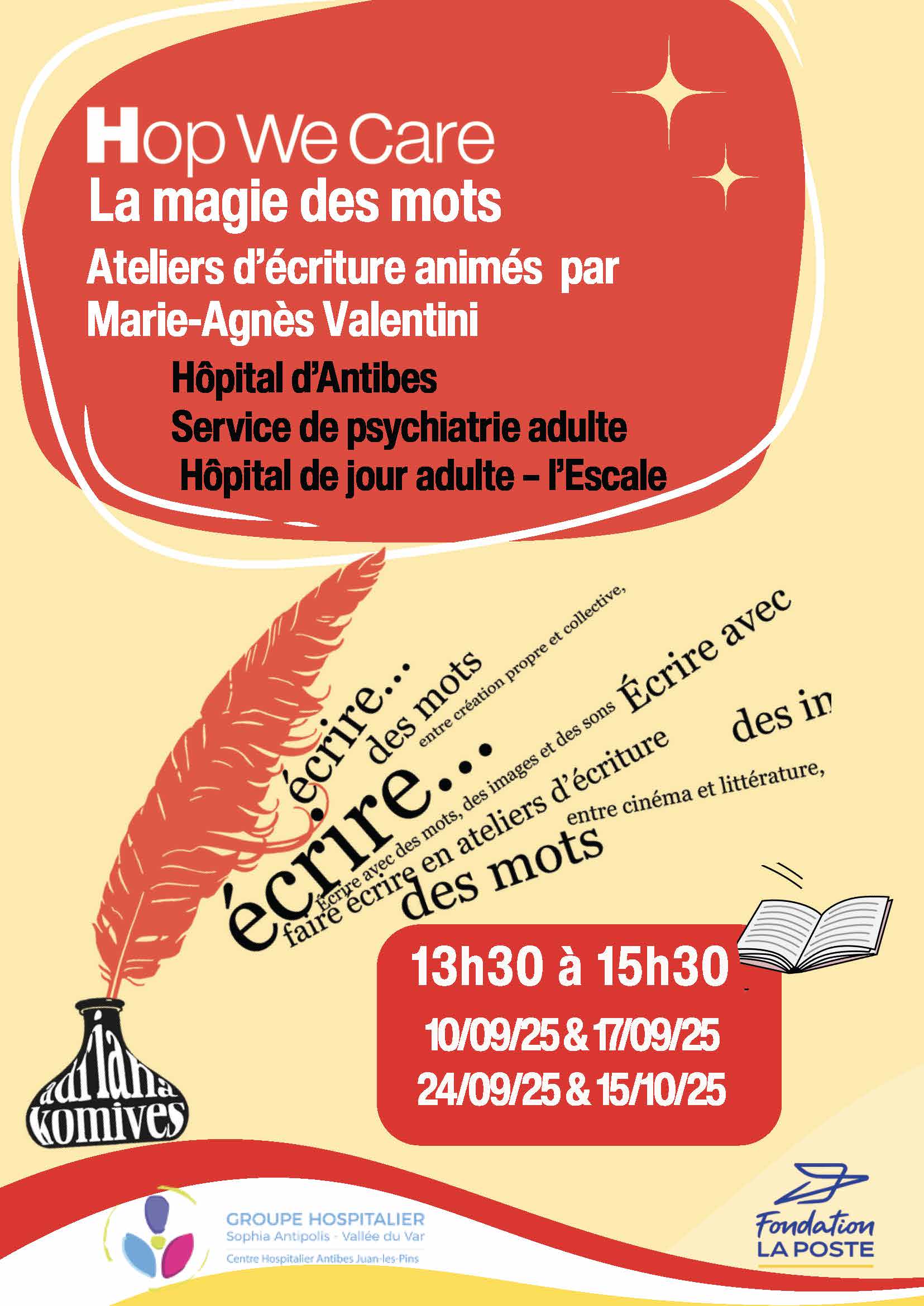 Affiche Atelier d’écriture — CH Antibes