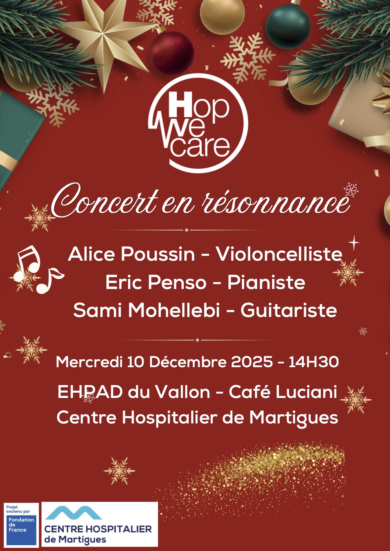 Affiche — Alice Poussin, Eric Penso & Sami Mohellebi — EHPAD Le Vallon — CH Martigues