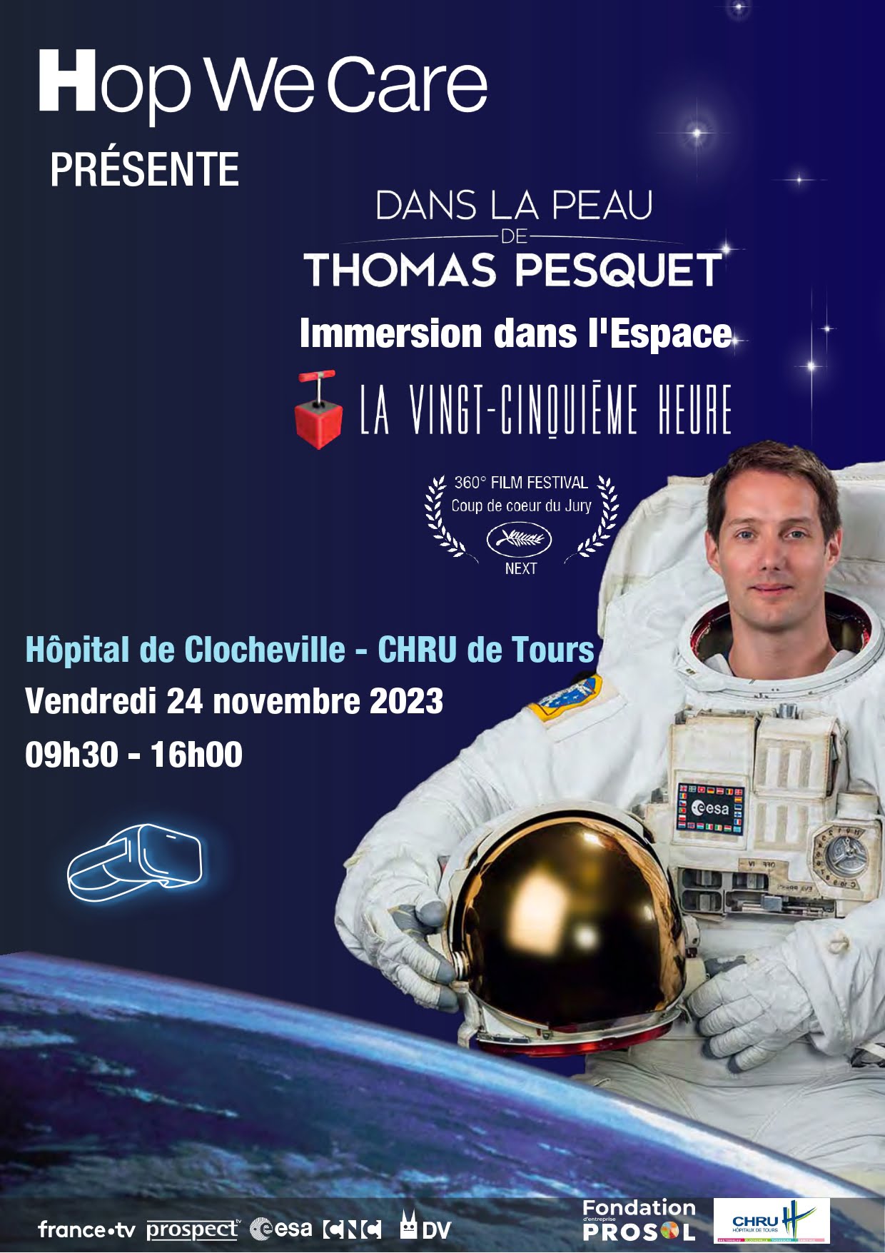 Affiche Dans la peau de Thomas Pesquet au CHRU Tours