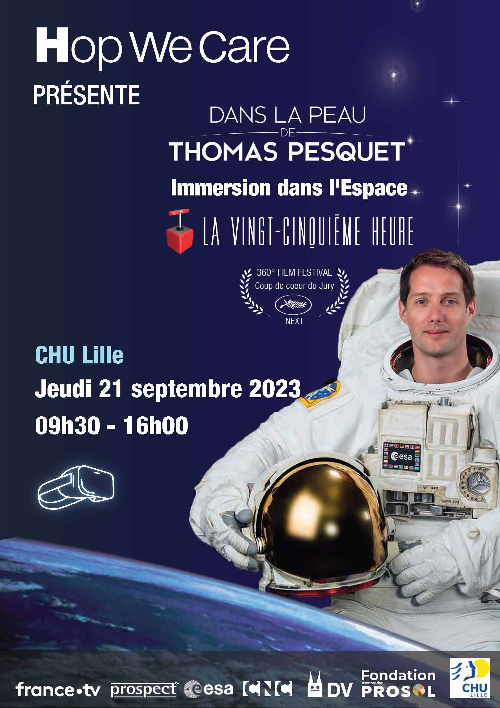 Affiche Dans la peau de Thomas Pesquet au CHU de Lille